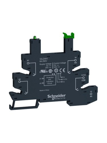 Цокъл за SSL реле, SSLZVA1, 6A/24VDC, Harmony, Schneider