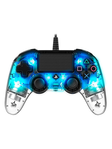  Контролер Nacon за PS4 - Wired Illuminated, crystal blue