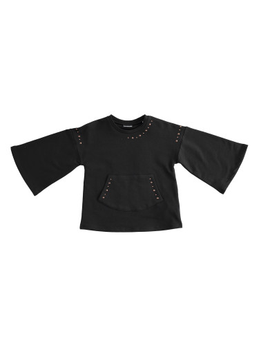 Детска блуза с разкроени ръкави в черен цвят Sarabanda 01417
