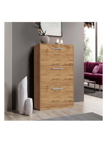 ШКАФ ЗА ОБУВКИ ЛЕОН 3 - 64/19/119.6 СМ В ТЕКСТУРА ДЪБ ВОТАН