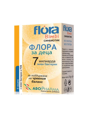 FLORA BIMBI 7 Пребиотик + Пробиотик за деца 6 саш. ABOPharma