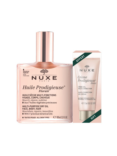 Nuxe Комплект Huile Prodigieuse  Florale Флорално сухо олио + Prodigieuse  Boost дневен гел-крем против бръчки