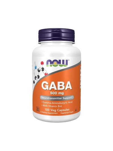Now Foods Габа + Витамин B6 за здрава нервна система 500 mg х100 капсули