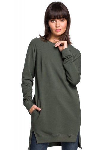 Дълга блуза в тъмнозелен цвят B101
