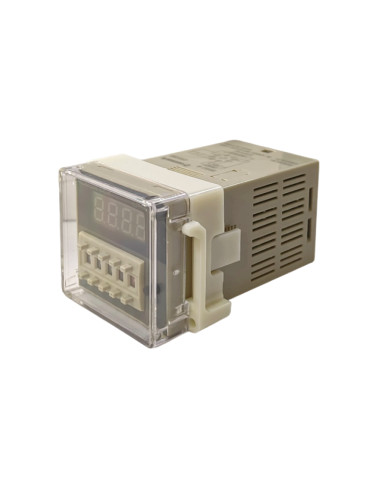 Брояч на импулси, програмируем, DH48J, 220 VAC, 4 разряден, 1- 999900, NC+NO, 8 pin