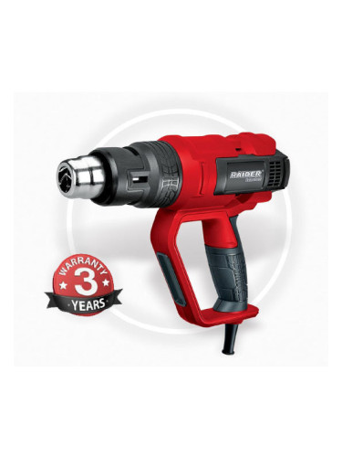 Пистолет за горещ въздух RAIDER RDI-HG24, 2000W, 250-500 л/мин, 650 °C