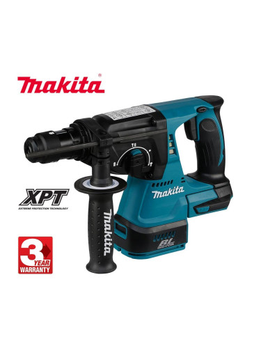 Перфоратор акумулаторен Makita DHR243Z, 18V, LXT, SDS-plus, 2J, безчетков мотор