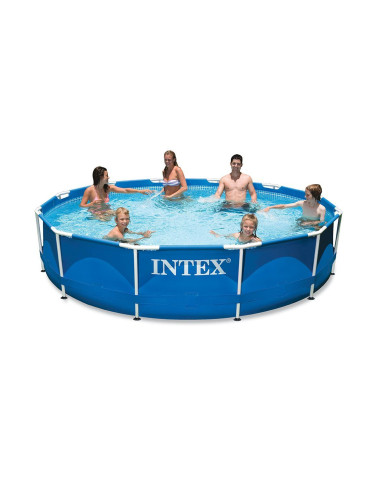 Басейн с метална конструкция, 366x76см, INTEX 28212 Metal Frame, с филтърна помпа