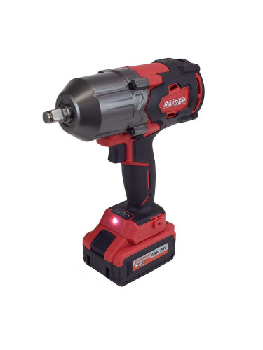 Гайковерт акумулаторен, ударен, RAIDER RDI-IBW02, 20V, 4Ah, 1200Nm, 1/2", безчетков мотор