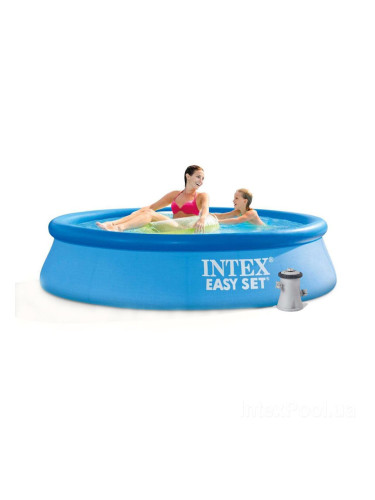 Басейн с надуваем ринг, 244x61см, INTEX 28108NP, с филтърна помпа