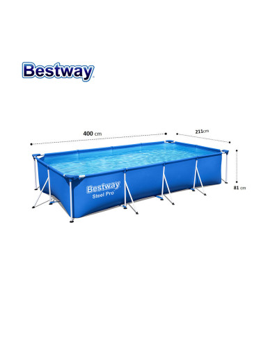 Басейн с метална конструкция, сглобяем, 400x211x81см, Bestway 56405 Splash Frame