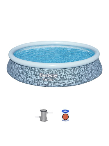 Басейн надуваем 396x84 см, Bestway 57376 Fast Set - с филтърна помпа