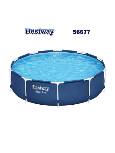 Басейн с метална конструкция, 305x76см, Bestway 56677 Steel Pro