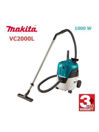 Прахосмукачка електрическа за сухо и мокро почистване, Makita VC2000L, 1000W, 20 л