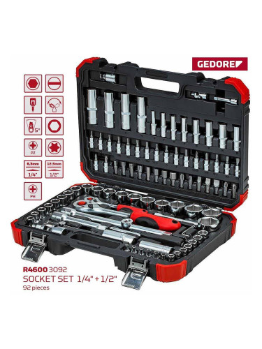Гедоре 94 части, 1/2", 1/4", Gedore R46003094