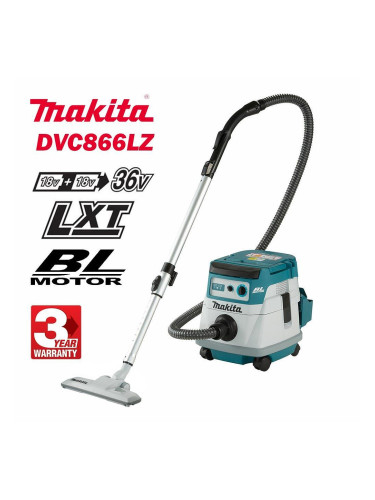 Прахосмукачка акумулаторна за сухо почистване Makita DVC866LZ, 18+18V, LXT, 105W, 8 л