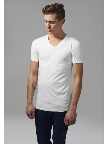 Мъжка тениска с V-образно деколте Urban Classics White