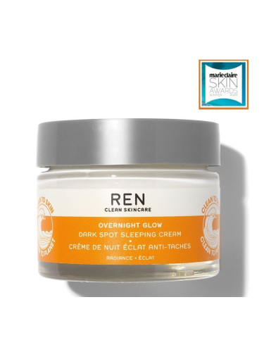 Нощен изсветляващ крем за лице REN Overnight Glow Dark Spot Sleeping Cream