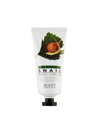 Крем за ръце хидратира стяга изглажда с муцин от охлюв Jigott Real Moisture Snail Hand Cream 100ml