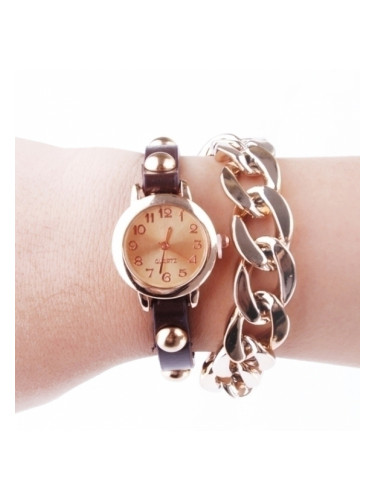 Часовник - гривна с кафява каишка