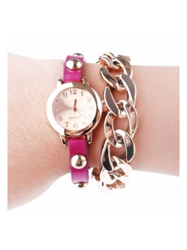 Часовник - гривна с розова каишка