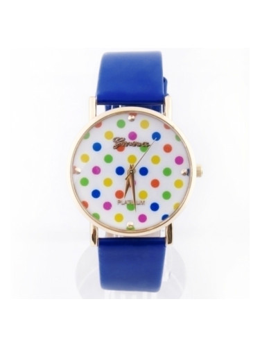 Син часовник с цветни точки