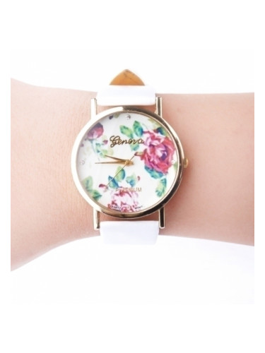 Дамски часовник с цветя