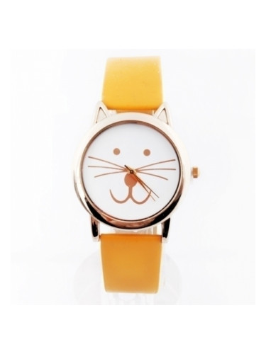 Жълт часовник с коте