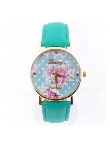 Тюркоазен часовник с цветя