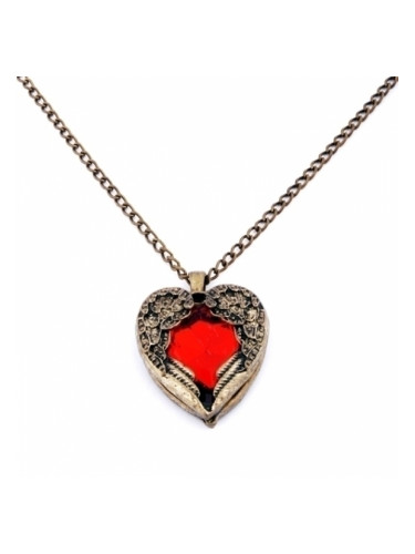 Колие червено сърце