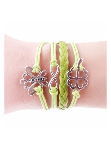 Зелена гривна с пеперуди