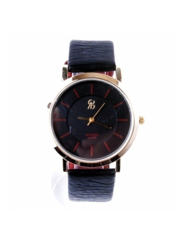 Дамски часовник с червено-черна каишка