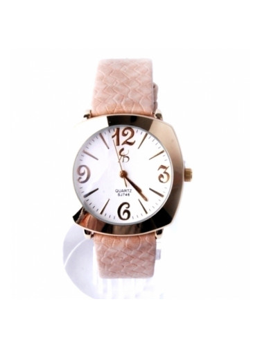 Стилен дамски часовник с бежова каишка