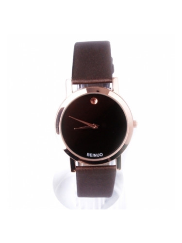 Стилен кафяв часовник с черен циферблат
