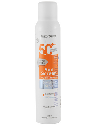ФРЕЗИДЕРМ SUN SCREEN СЛЪНЦЕЗАЩИТЕН НЕВИДИМ СПРЕЙ SPF50+ 200 мл