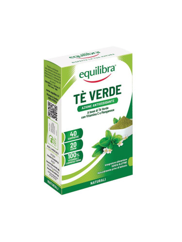 Зелен чай, 40 таблетки, Equilibra - Италия