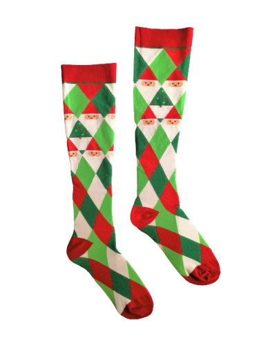 Дълги дамски Коледни чорапи с Дядо Коледа