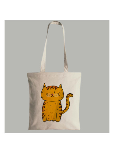 Памучна торба с оранжева котка