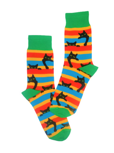 Раирани весели чорапи с котки