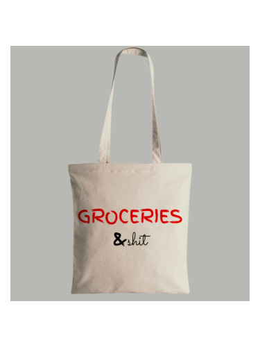 Памучна торба с надпис Groceries