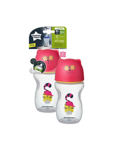 Преходна чаша Soft Sippee с мек силиконов накрайник 300 мл розов Tommee Tippee