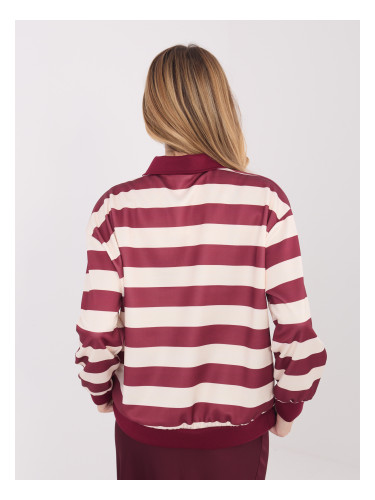 Раирана блуза в бордо цвят