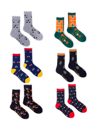 Yoclub Kids's Boys' Cotton Socks Patterns Colors 6-Pack SKA-0006C-AA00-004