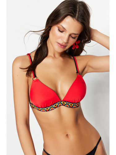Trendyol Red Underwired Bikini Top With Accessories