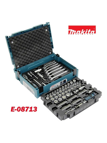Гедоре 120 части 1/4", 3/8", Makita E-08713, в куфар Makpac