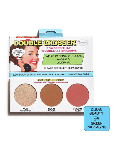 Палитра за гримиране - руж, бронзант и хайлайтър The Balm Double Crosser Face Palette