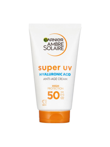 Garnier Ambre Solaire Super UV Hyaluronic Acid Anti-Age Cream SPF50 Слънцезащитен продукт за лице 50 ml