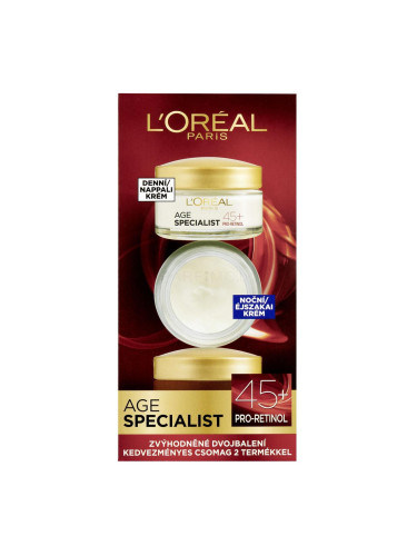 L'Oréal Paris Age Specialist 45+ Подаръчен комплект дневен крем за лице Age Specialist 45 50 ml + нощен крем за лице Age Specialist 45 50 ml