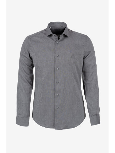 Риза слим фит сива