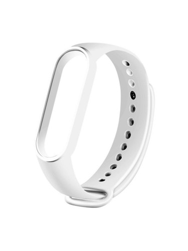 Силиконова каишка bSmart за смарт гривна Xiaomi Mi Band 3/4/5/6, Бяла